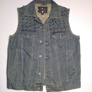 Spiked Denim Vest